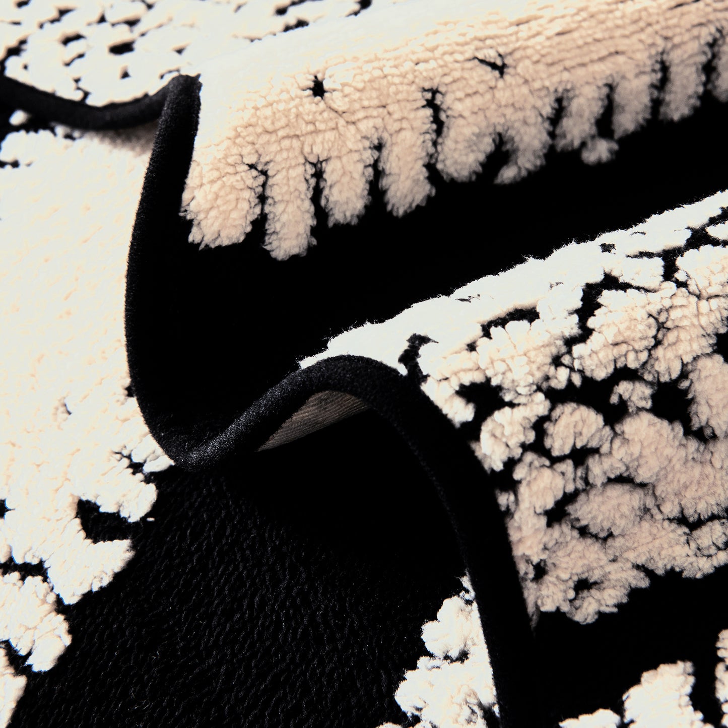 Luxury Wavy Plush Anti-Slip Sofa Cover Mats - Black