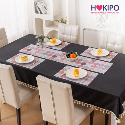 Color Splash PVC Mats for Dining Table, Bloom Circles - Rose Dust