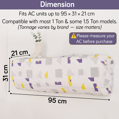 Dustproof, Waterproof & Washable Indoor AC Cover - Geometric Abstract