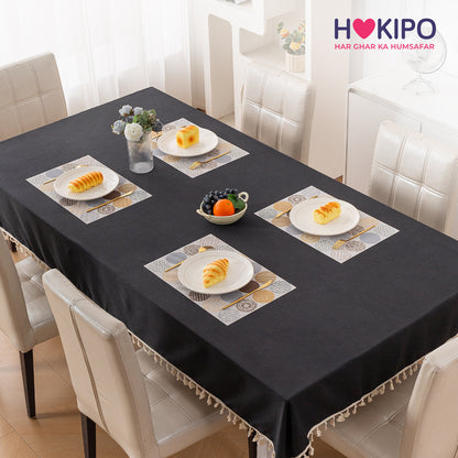 Color Splash PVC Mats for Dining Table, Abstract Circles - Olive Brown