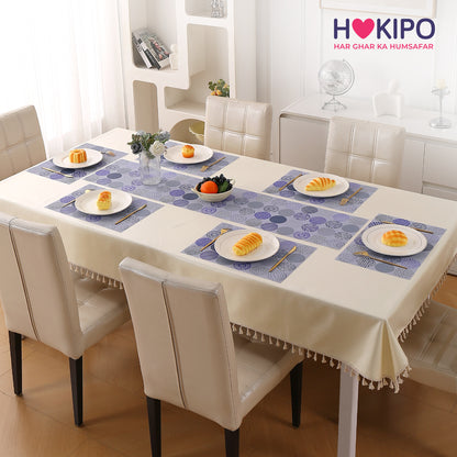 Color Splash PVC Mats for Dining Table, Abstract Disc - Lavender Blue