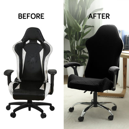 Gaming Chair Cover Elastic Jacquard Computer Rotating Chair Seat Covers Slipcover, Black
