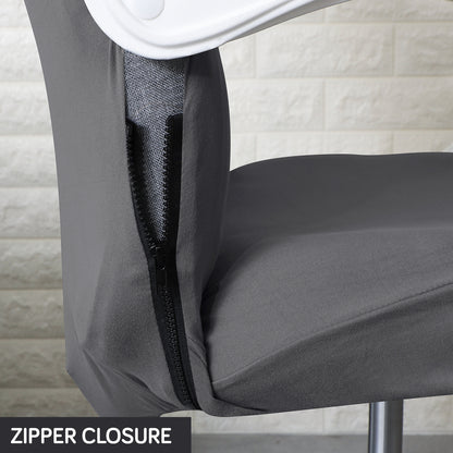 Office Chair Cover for Desk Chair (Mid-Back) – 140 GSM Stretch Fabric – Washable, Durable & Anti-Slip – Fits Mid-Back Office Chairs, Grey