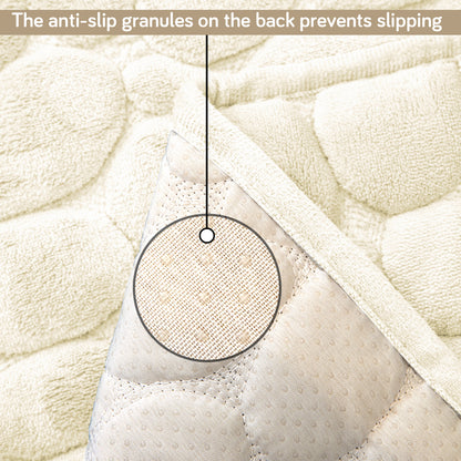 Pebble Milk Velvet Luxurious Set of 2 Sofa Armrest Covers, Bliss White