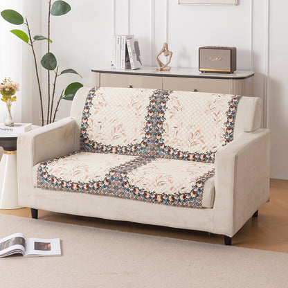 LoomVerse Quilted Sofa Cover Set Washable Sofa Panel for Seat & Back - Petal Harmony