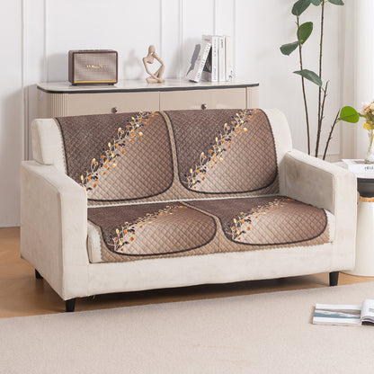 LoomVerse Quilted Sofa Cover Set Washable Sofa Panel for Seat & Back - Autumn Drape