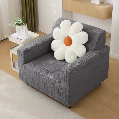 200gsm Knitting Jacquard Sofa Cover 1/2/3/4 Seater Fully Covered, Porpoise Grey