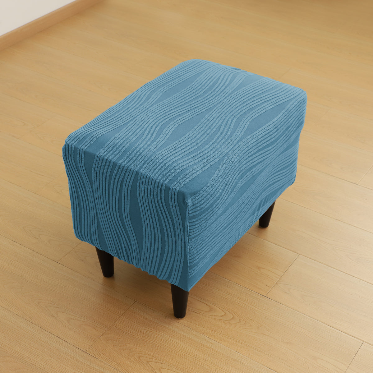 Nestiva Series Knitting Jacquard Stretchable Footstool Cover - Sea Blue