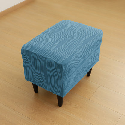 Nestiva Series Knitting Jacquard Stretchable Footstool Cover - Sea Blue
