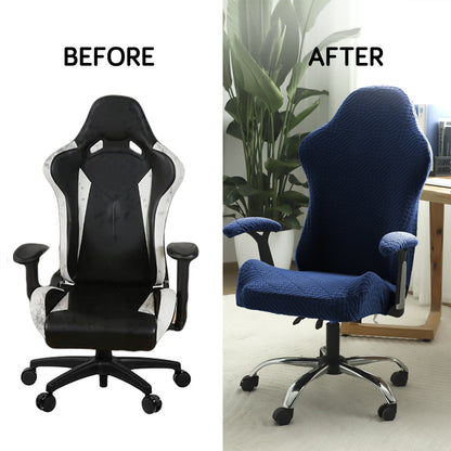 Gaming Chair Cover Elastic Jacquard Computer Rotating Chair Seat Covers Slipcover, Navy Blue