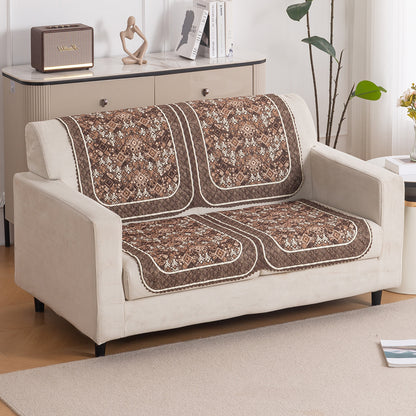 LoomVerse Quilted Sofa Cover Set Washable Sofa Panel for Seat & Back - Rustic Lattice