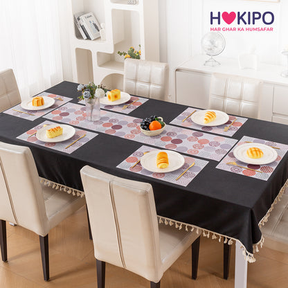 Color Splash PVC Mats for Dining Table, Bloom Circles - Rose Dust