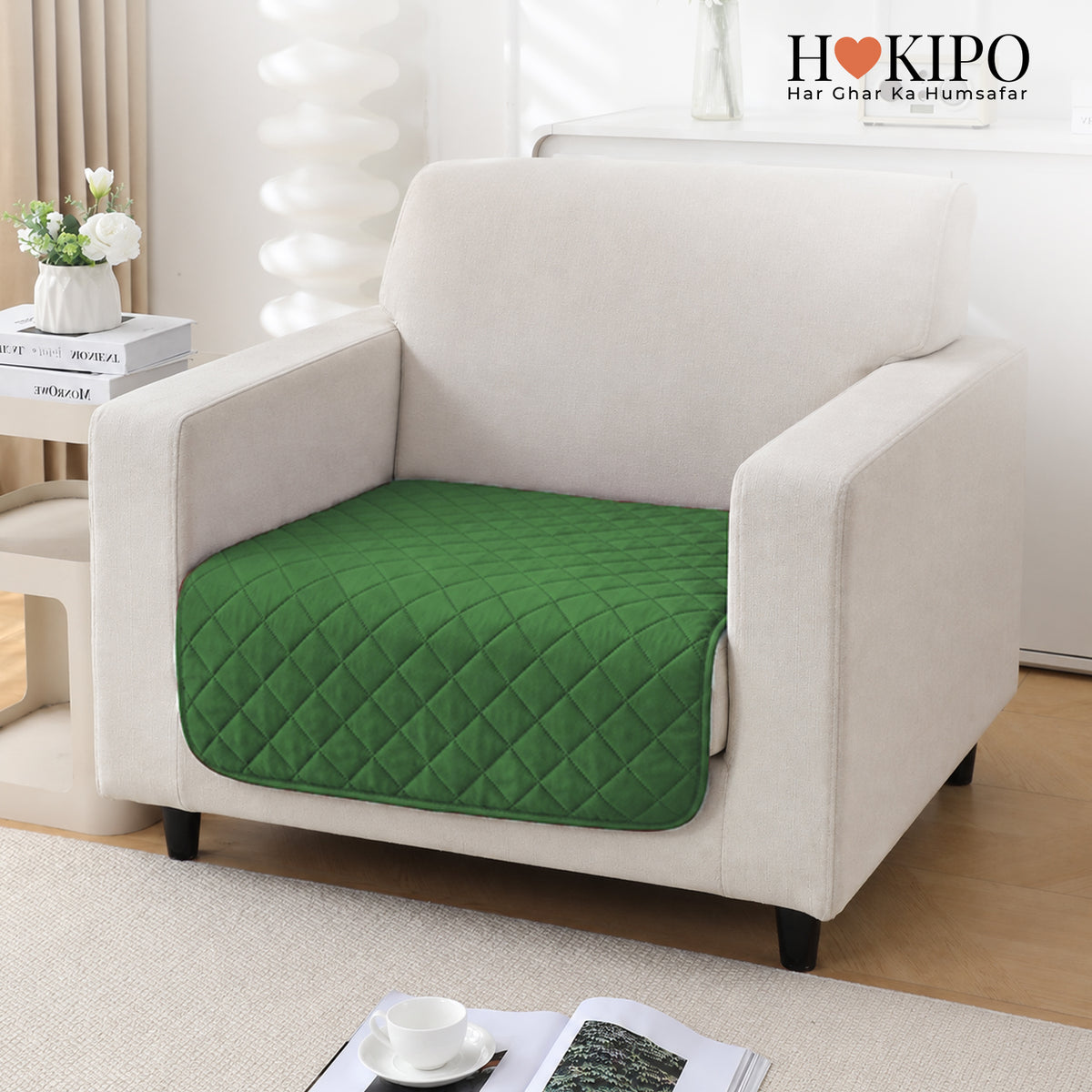 Drylin Quilted Sofa Cover Mat, Green