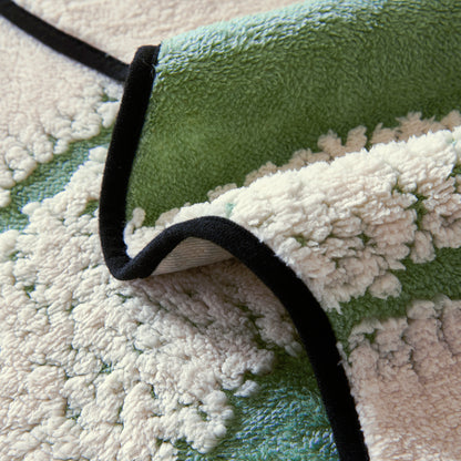 Luxury Wavy Plush Anti-Slip Sofa Cover Mats - Pistachio Green