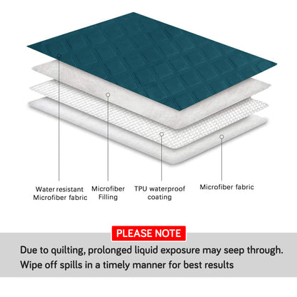 Waterproof Quilted Recliner Sofa Mat for One Seater Recliner Sofa, Teal Blue