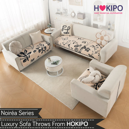 Luxury Plush Sherpa Anti Slip L Shape & Combination Sofa Mat, 'Noirea Series'|Butterfly Garden