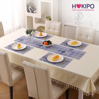 Color Splash PVC Mats for Dining Table, Abstract Disc - Lavender Blue