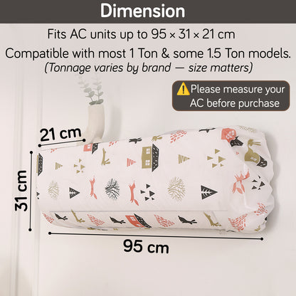 Dustproof, Waterproof & Washable Indoor AC Cover - Woodland Village