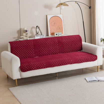 Modern Matrix 5-Seater Reversible Sofa Cover (3+1+1), Merlot Red