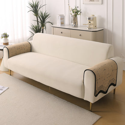 Premium Supple Soft Wavy with Curve Sofa Cover Mat, Brown