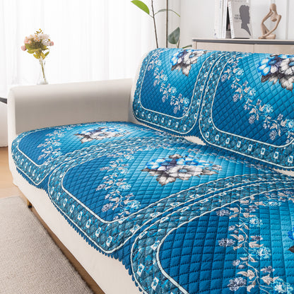 LoomVerse Quilted Sofa Cover Set Washable Sofa Panel for Seat & Back - Royal Meadow