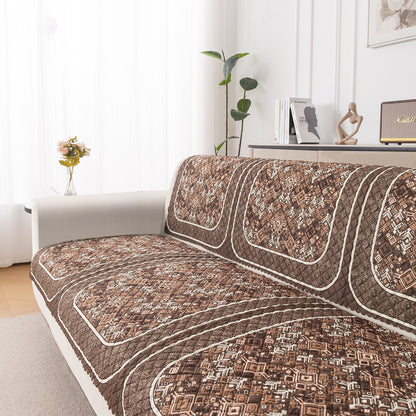LoomVerse Quilted Sofa Cover Set Washable Sofa Panel for Seat & Back - Rustic Lattice