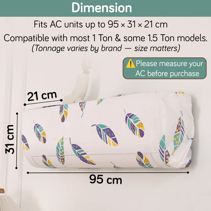 Dustproof, Waterproof & Washable Indoor AC Cover - Boho Feathers