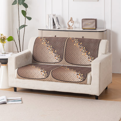 LoomVerse Quilted Sofa Cover Set Washable Sofa Panel for Seat & Back - Autumn Drape