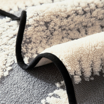Luxury Wavy Plush Anti-Slip Sofa Cover Mats - Pewter Grey