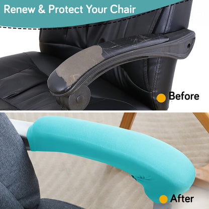 140gsm Armrest Covers for Office Chair (Zipper Style), 1 Pair, Sky Blue