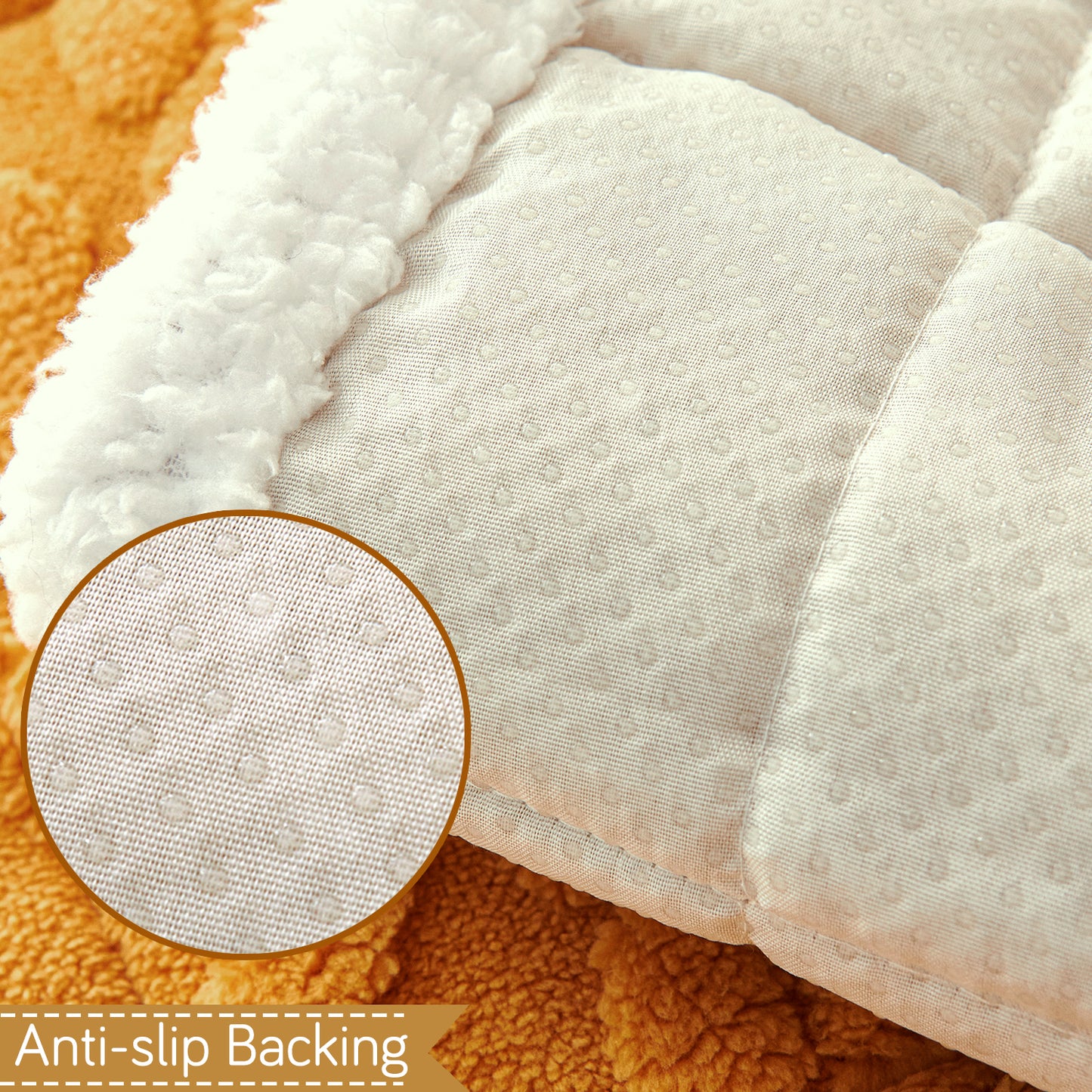 'Italian Caelora' Luxury Jacquard Plush Anti-Slip Sofa Cover Mat - Honey Yellow