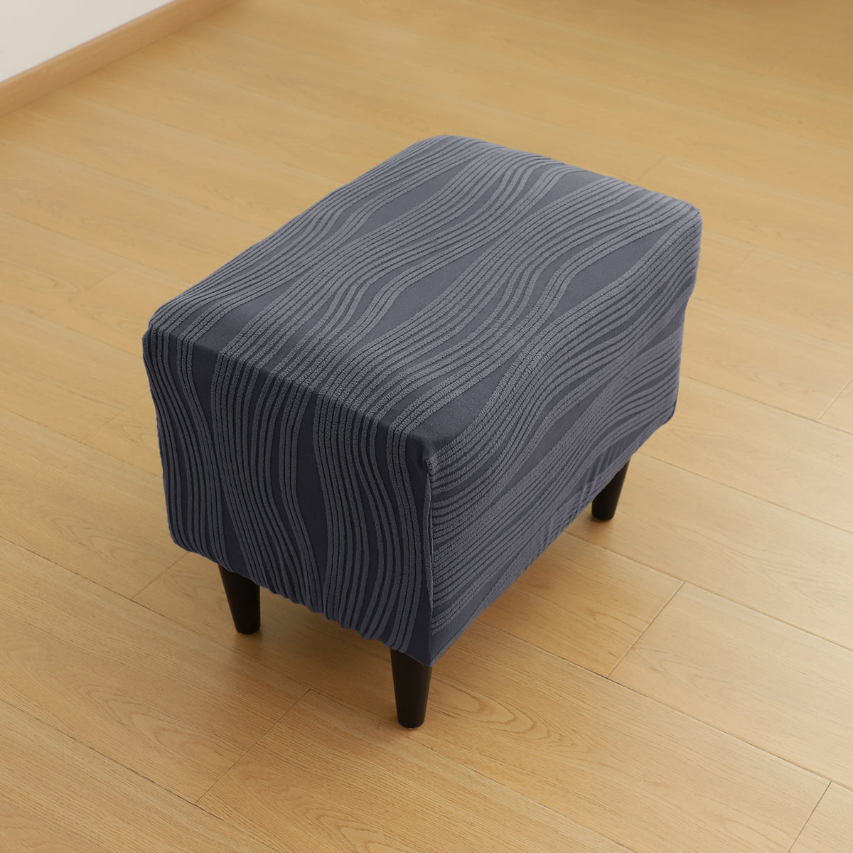 Nestiva Series Knitting Jacquard Stretchable Footstool Cover - Porpoise Grey