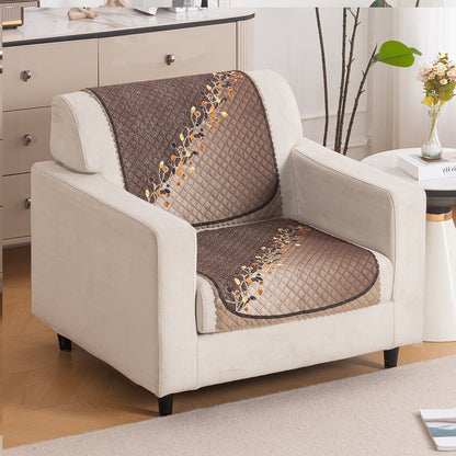LoomVerse Quilted Sofa Cover Set Washable Sofa Panel for Seat & Back - Autumn Drape
