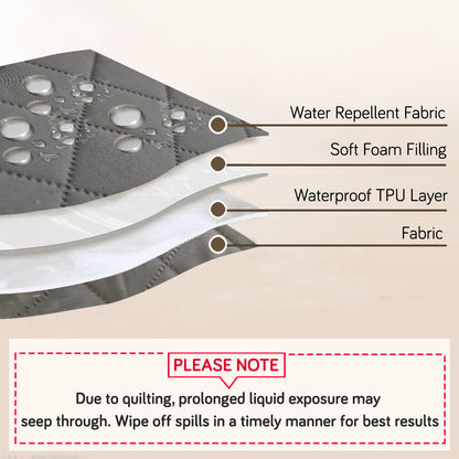 Waterproof Quilted Mats, Light Grey