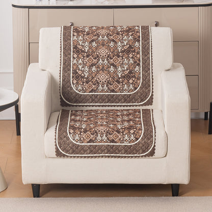 LoomVerse Quilted Sofa Cover Set Washable Sofa Panel for Seat & Back - Rustic Lattice