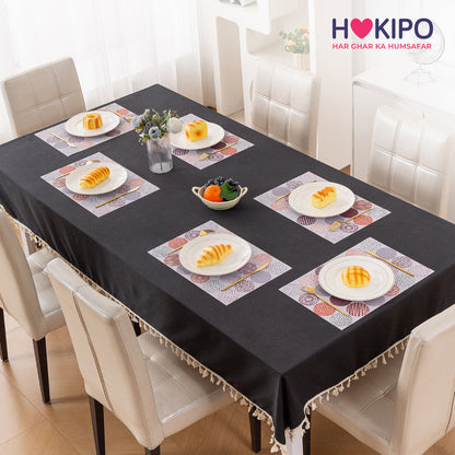 Color Splash PVC Mats for Dining Table, Bloom Circles - Rose Dust