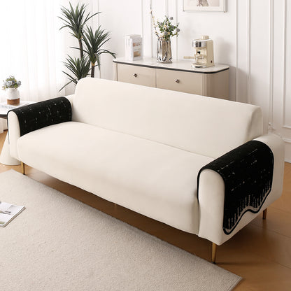 Premium Supple Soft Wavy with Curve Sofa Cover Mat, Black