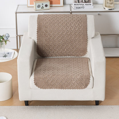 Modern Matrix 5-Seater Reversible Sofa Cover (3+1+1), Light Taupe