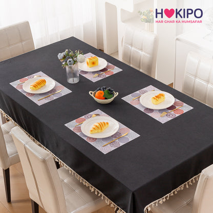 Color Splash PVC Mats for Dining Table, Bloom Circles - Rose Dust