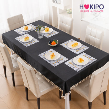 Marble Fusion PVC Mats for Dining Table, Misty Clouds - Spanish Grey