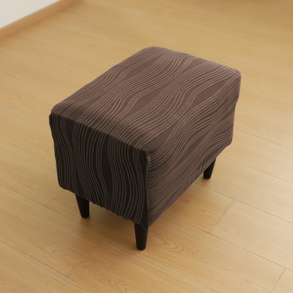 Nestiva Series Knitting Jacquard Stretchable Footstool Cover - Chocolate Brown