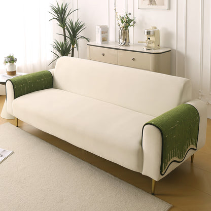 Premium Supple Soft Wavy with Curve Sofa Cover Mat, Green