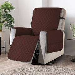 Waterproof Quilted Recliner Sofa Mat for One Seater Recliner Sofa, Dark Brown