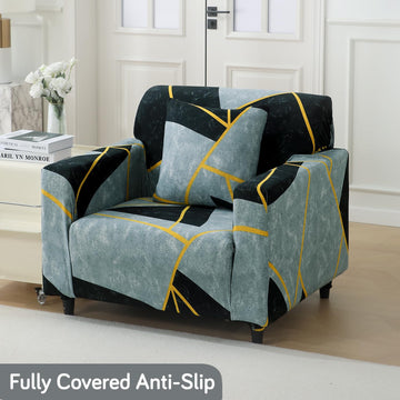 Abstract Geometry Print elastic single sofa cover​ 