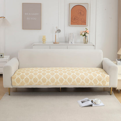 Quilted Sofa Seat Mat Covers for 1/2/3 Seater Sofa, Ogee Ivory