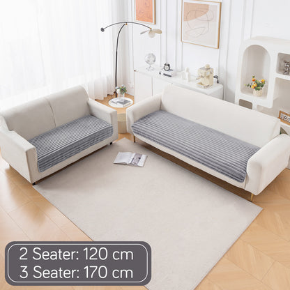 Faux Rabbit Fur Sofa Cover Combination Set, 'Snuggle Fur Series' Grey