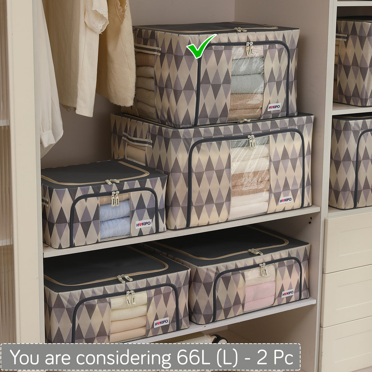Folding Cloth Storage Box and Organizer for Wardrobe - Ash Mirage