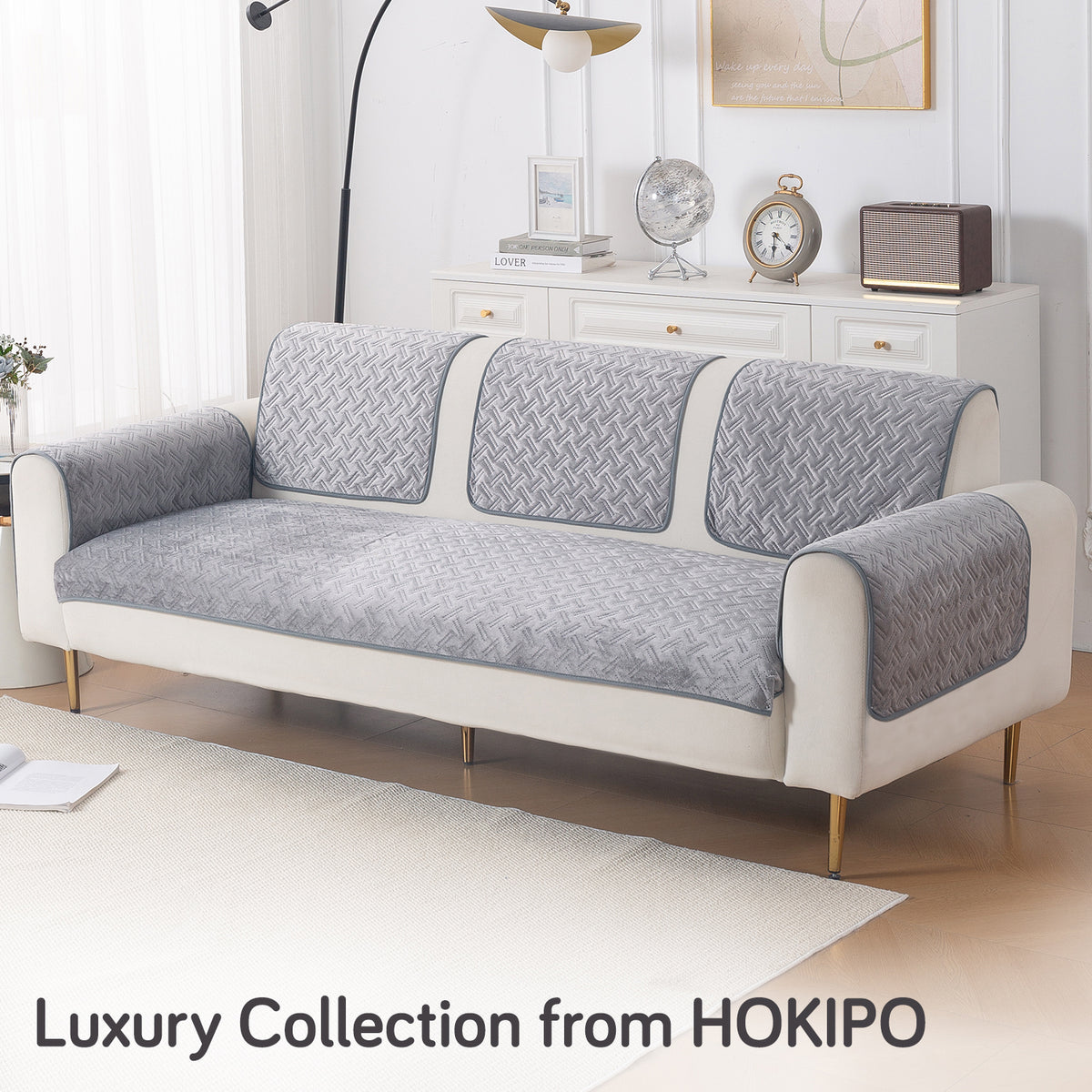 Softline Quilted Sofa Cover Mat, Arctic Grey