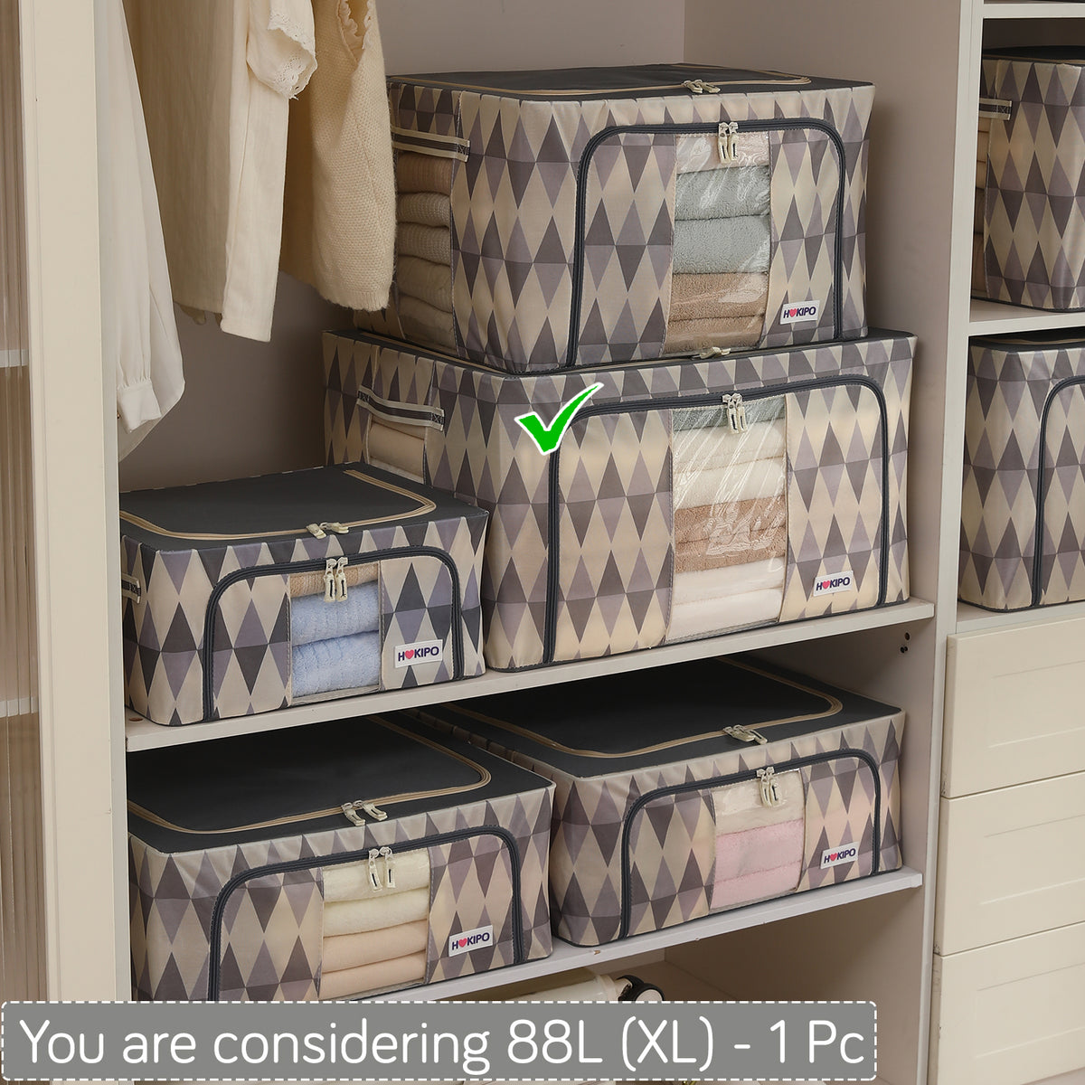 Folding Cloth Storage Box and Organizer for Wardrobe - Ash Mirage