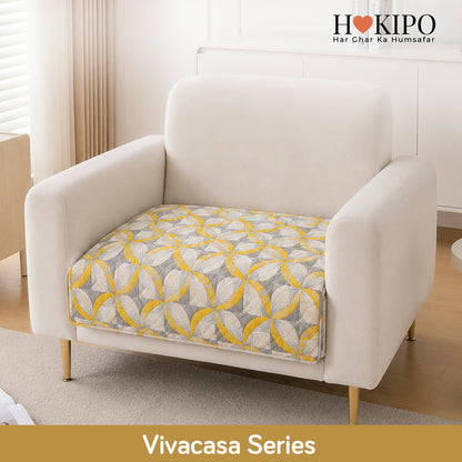 Polyester Printed Quilted Sofa Cover Mats, Windmill Cyber Yellow